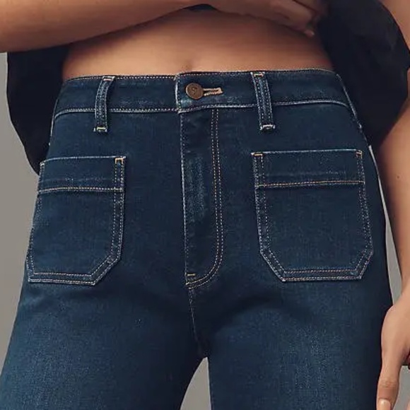 Pilcro Mid-Rise Patch Pocket Denim Bermuda Shorts - Picture 4 of 9